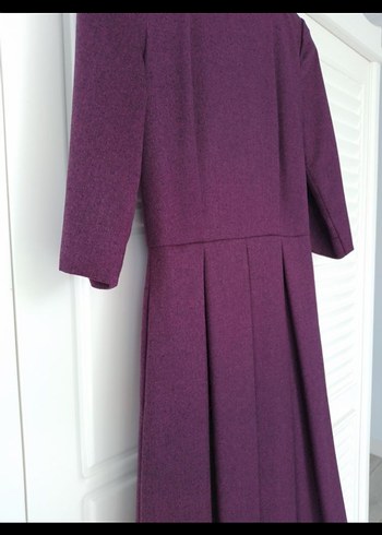 Mor Midi Piliseli Kadın Elbise - Görsel 3