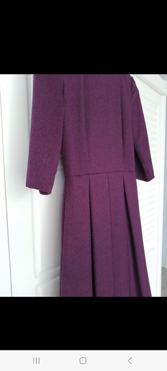 Mor Midi Piliseli Kadın Elbise - Görsel 3