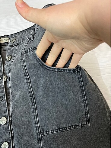 40 Beden gri Renk Mini kot etek
