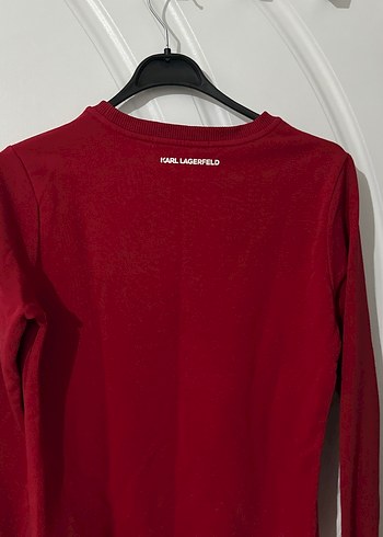 Kırmızı Kadın Sweatshirt Karl Lagerfeld Baskılı - Görsel 4