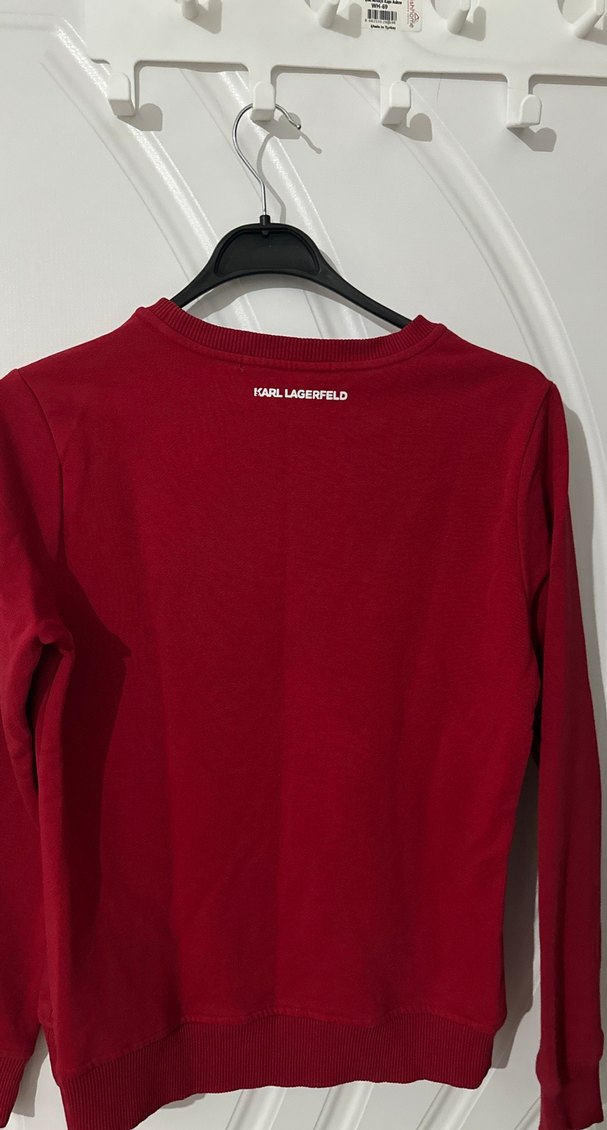 Kırmızı Kadın Sweatshirt Karl Lagerfeld Baskılı - Görsel 4