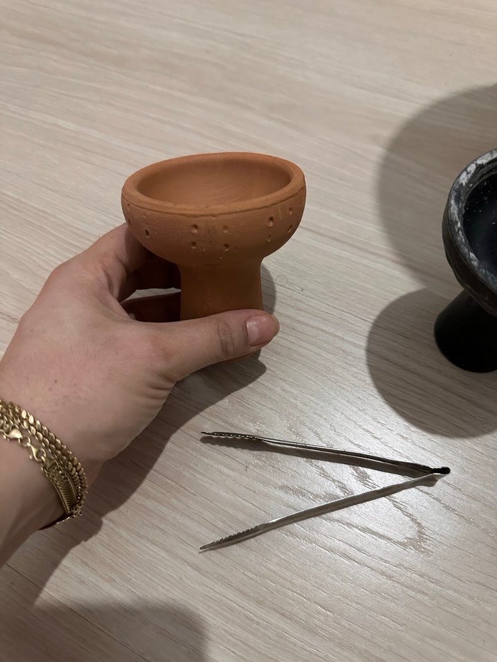 Klasik Bej Toprak Çömlek lüle közlük kuru kafa nargile - Görsel 2