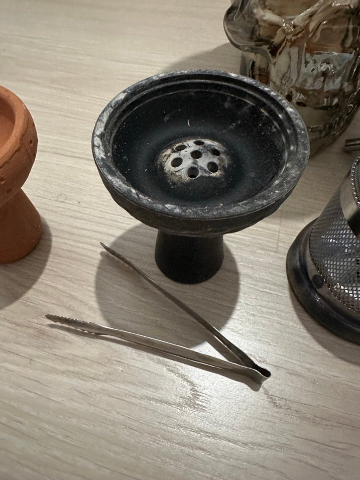 Klasik Bej Toprak Çömlek lüle közlük kuru kafa nargile - Görsel 3