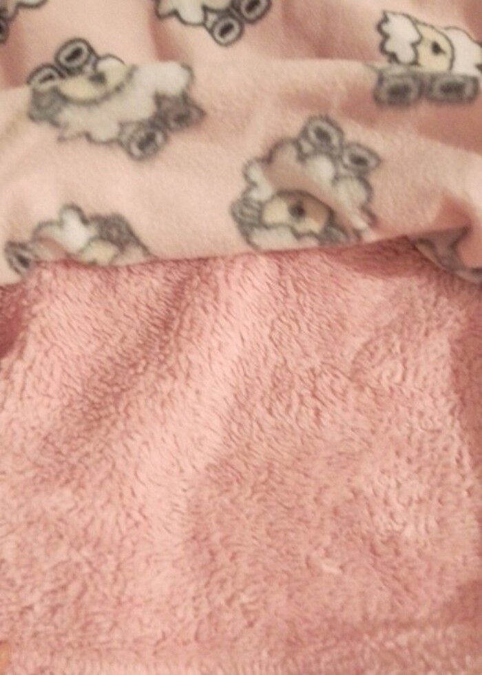 Pembe kuzu desenli pijama üstü - Görsel 4