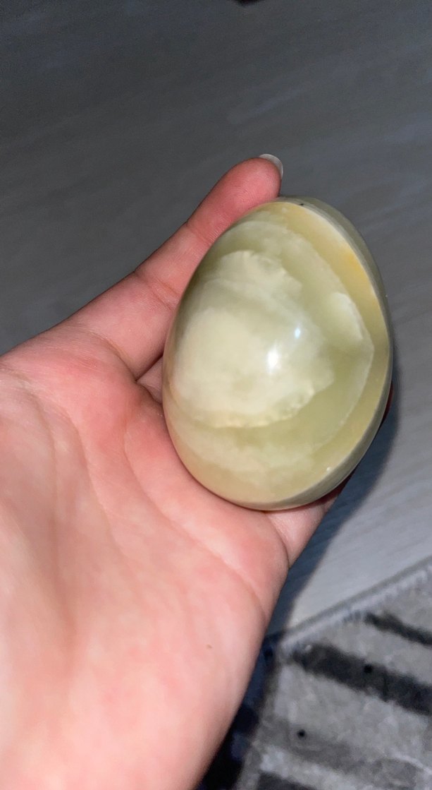 Bej Doğal Taş Dekoratif Yumurta - Görsel 3