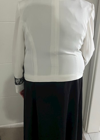 Drapeli Beyaz Kadın Ofis Takımı - Görsel 4