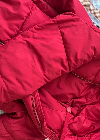 Kırmızı Kadın Fermuarlı Kış Montu - Görsel 3