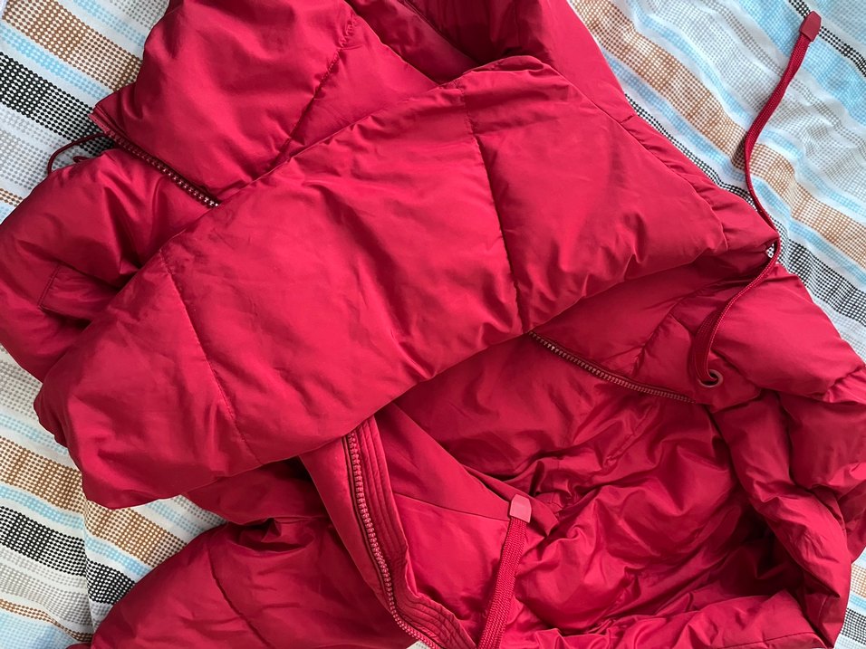 Kırmızı Kadın Fermuarlı Kış Montu - Görsel 3