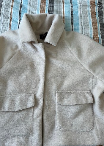 Düğmeli Bej Midi Kadın Kaban - Görsel 5