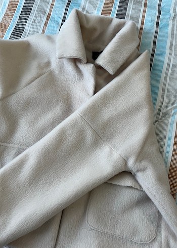 Düğmeli Bej Midi Kadın Kaban - Görsel 4