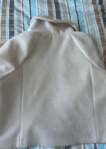 Düğmeli Bej Midi Kadın Kaban - Görsel 3