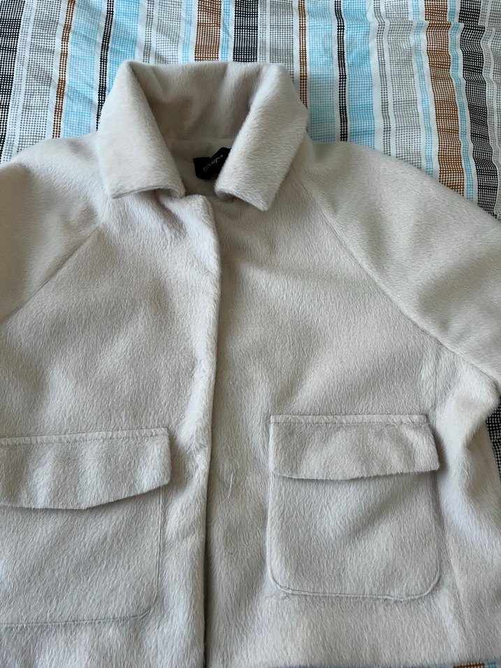 Düğmeli Bej Midi Kadın Kaban - Görsel 5