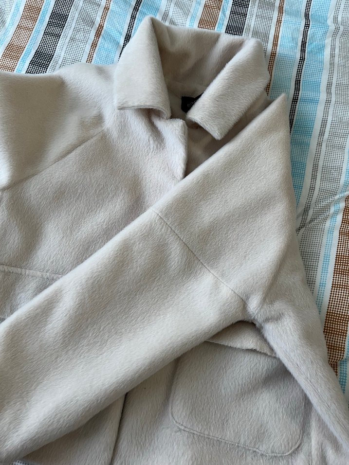 Düğmeli Bej Midi Kadın Kaban - Görsel 4