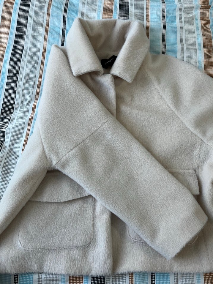 Düğmeli Bej Midi Kadın Kaban - Görsel 2