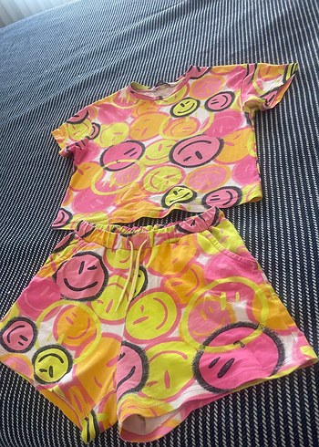 10 Yaş Beden LCW Kids Pembe Tie-Dye Baskılı Kız Takımı