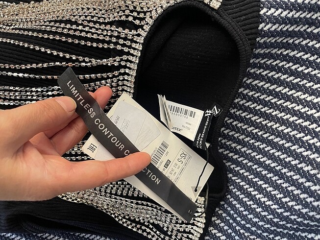 Zara Zara swaroski taşlı crop top