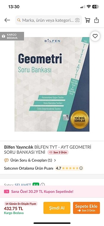 Bilfen geometri tyt ayt soru bankası