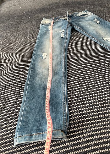 Mavi Kadın yırtık Kot Pantolon - Görsel 6