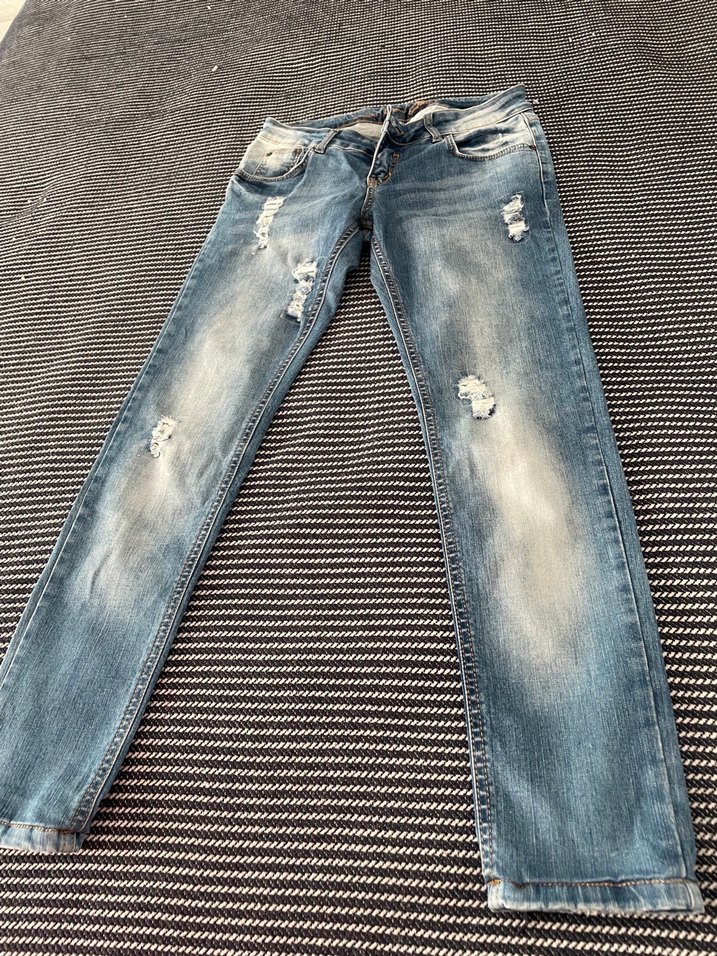 Mavi Kadın yırtık Kot Pantolon - Görsel 2