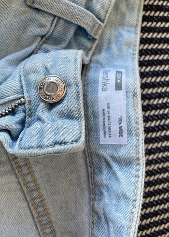 Kadın Mavi Yırtık Bol Kesim Denim Pantolon - Görsel 3