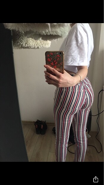 32 Beden çeşitli Renk Pull and bear çizgili jean