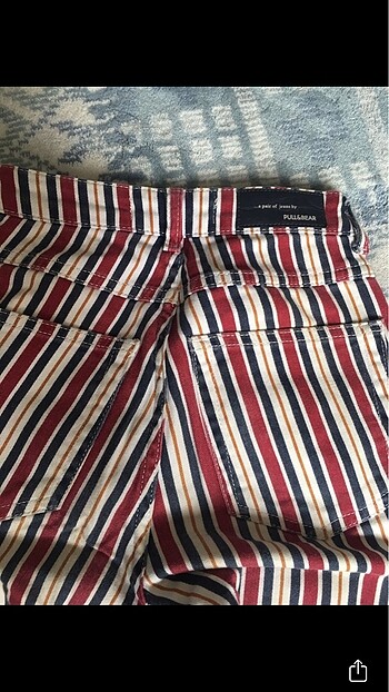32 Beden Pull and bear çizgili jean