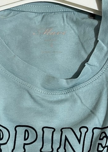 Turkuaz Baskılı Kız Tişörtü, Kısa Kollu - Görsel 3