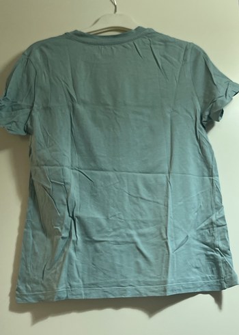 Turkuaz Baskılı Kız Tişörtü, Kısa Kollu - Görsel 2