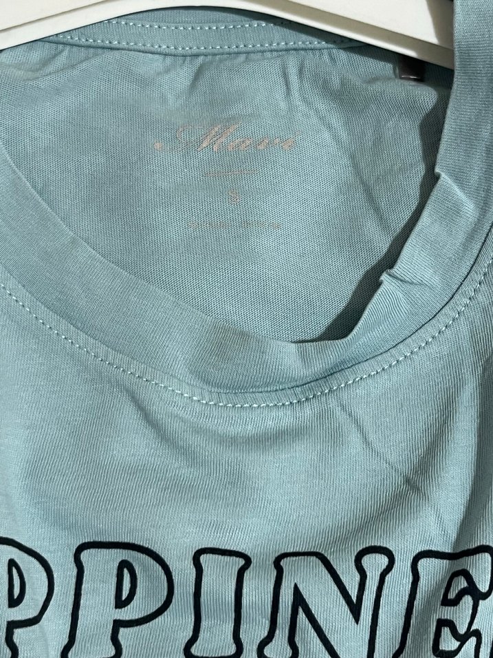 Turkuaz Baskılı Kız Tişörtü, Kısa Kollu - Görsel 3