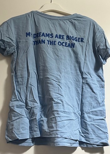 Mavi Kız Çocuk Baskılı Kısa Kollu Tişört - Görsel 2