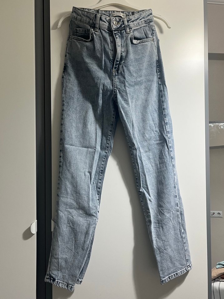 Mavi Pastel Midi Kadın Denim Pantolon - Görsel 3