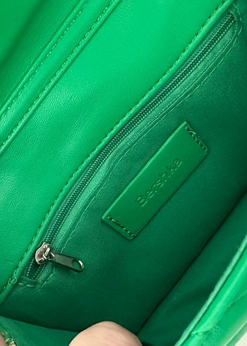 Bershka Deri Yeşil Kadın Omuz Çantası - Görsel 6