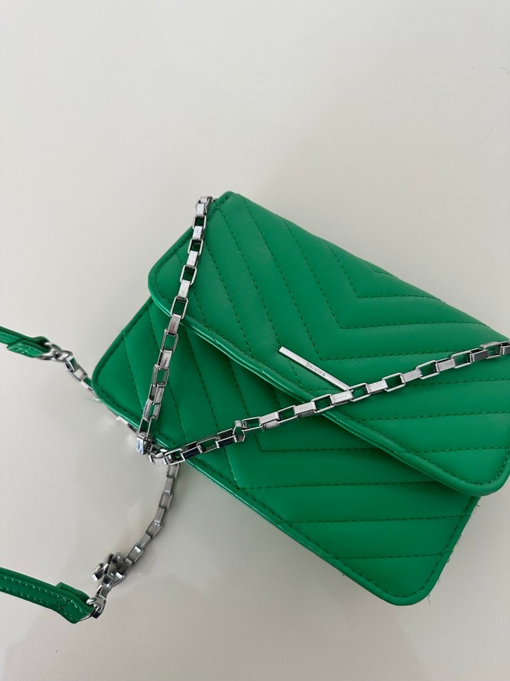 Bershka Deri Yeşil Kadın Omuz Çantası - Görsel 2