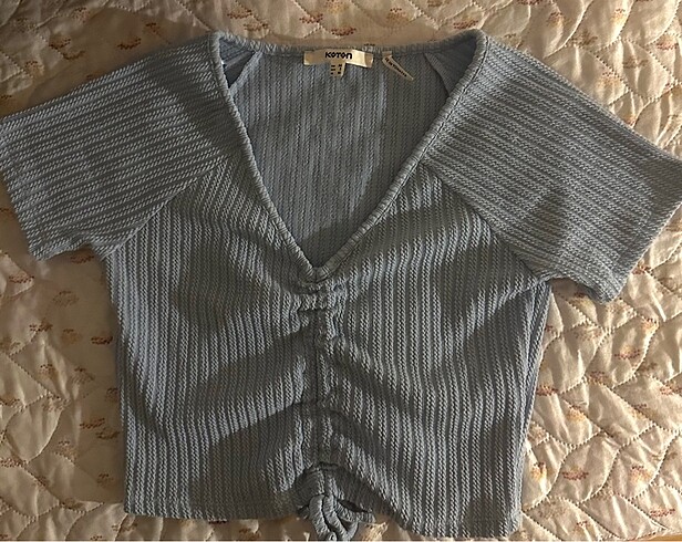 Koton açık mavi koton crop