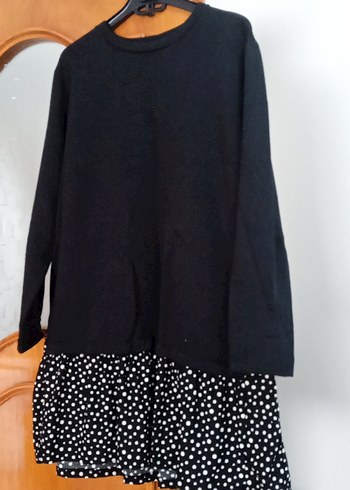 Puantiye Desenli Uzun Kollu bol kesim tunik