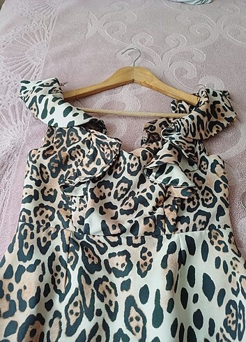 s Beden Leopar elbise