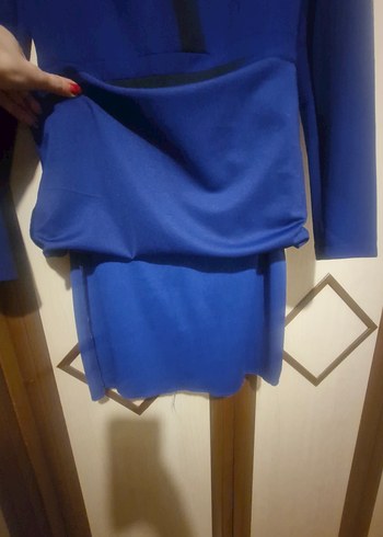 Klasik Lacivert Kadın Ofis Elbisesi - Görsel 4