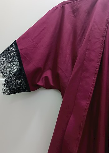 m Beden Bordo Kadın Uzun Kollu Rahat Kimono