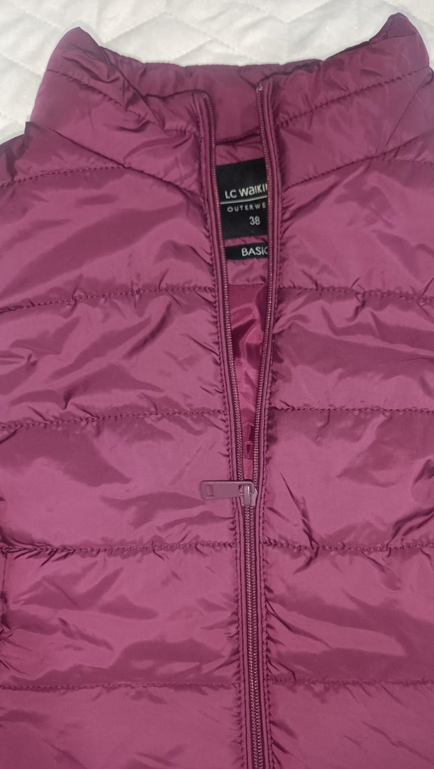 Bordo Fermuarlı Kadın Şişme Yelek - Görsel 2