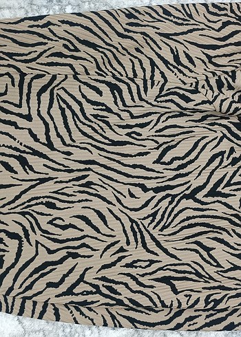 Zebra Desenli Kadın Uzun Kumaş etek - Görsel 3