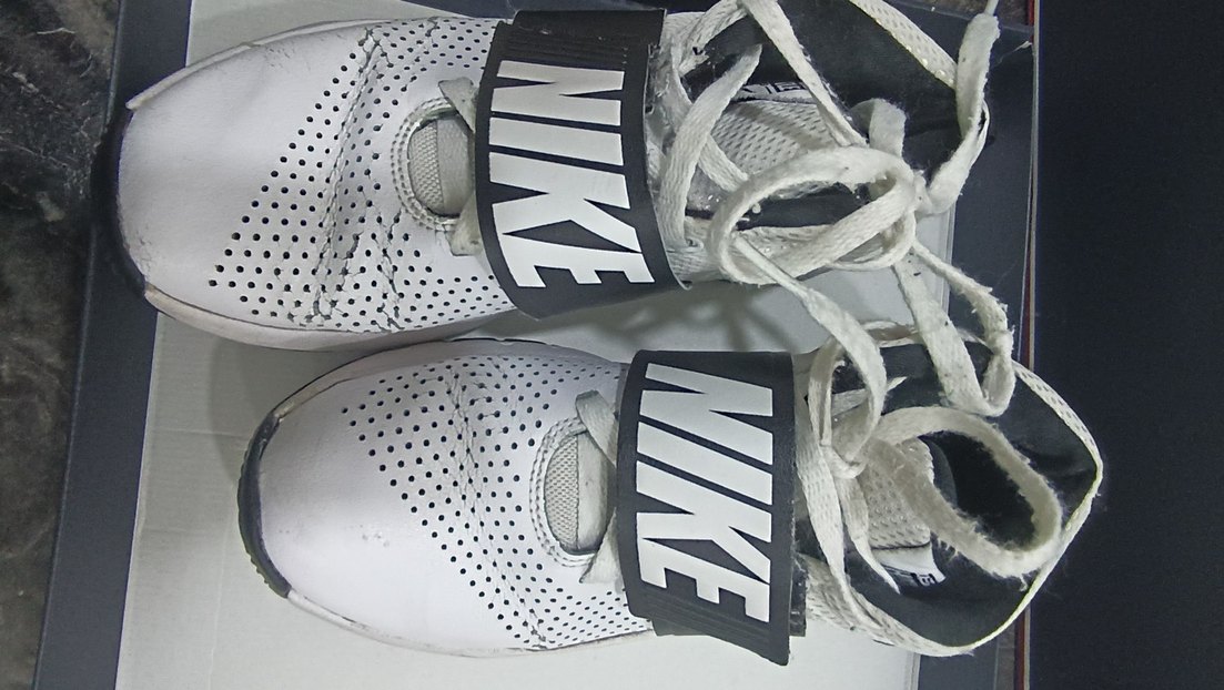 Nike Beyaz Gri Basketbol Ayakkabısı Velcro - Görsel 5