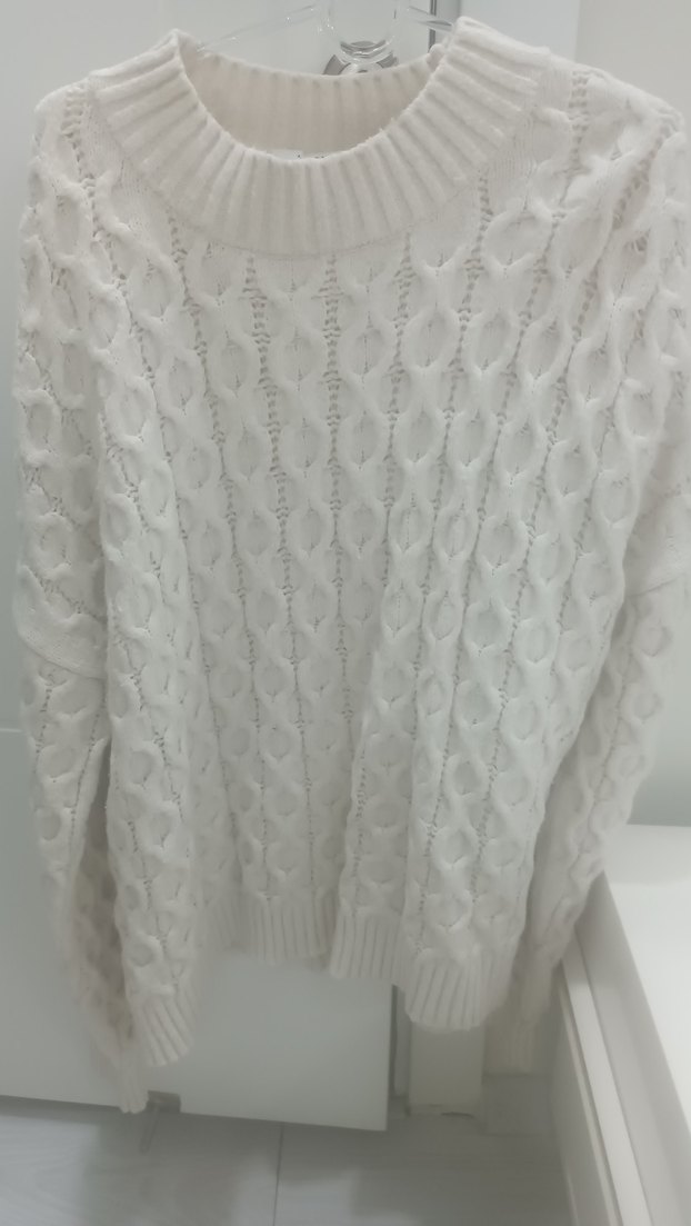 Beyaz Örgü Kadın Triko Kazak - Görsel 2