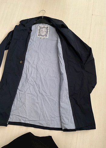 Zara Düğmeli Midi Lacivert Kadın Trençkot - Görsel 6