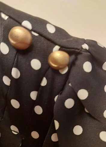 Koton puantiyeli saten elbise - Görsel 5