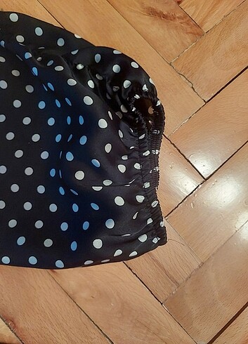 Koton puantiyeli saten elbise - Görsel 6