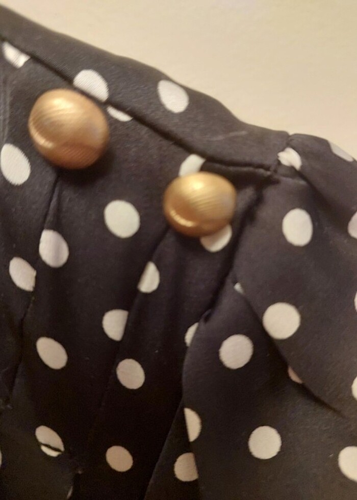 Koton puantiyeli saten elbise - Görsel 5