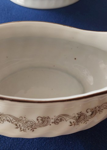 Romanya Üretimi Vintage Porselen Kapaklı Çorbalık & Sosluk - Görsel 9