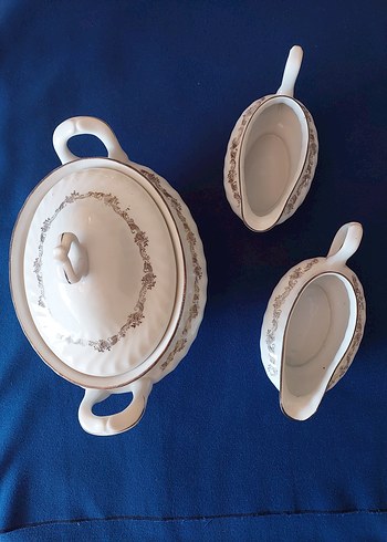 Romanya Üretimi Vintage Porselen Kapaklı Çorbalık & Sosluk - Görsel 6