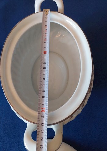 Romanya Üretimi Vintage Porselen Kapaklı Çorbalık & Sosluk - Görsel 5