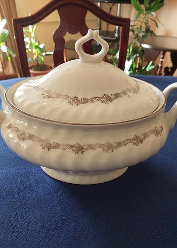 Romanya Üretimi Vintage Porselen Kapaklı Çorbalık & Sosluk - Görsel 3